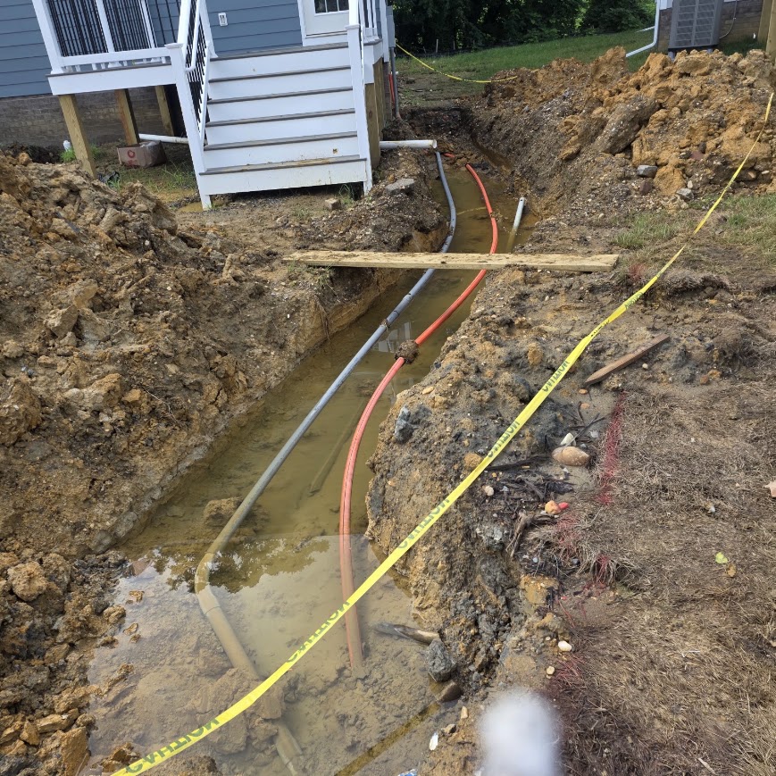 Shored utility trenching, Hanover VA